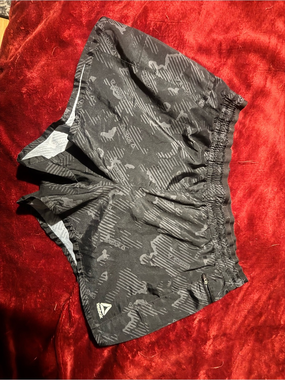 Reebok Black Women’s Athletic Running Shorts with Subtle Pattern